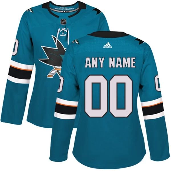 Damen San Jose Sharks Trikot Benutzerdefinierte Teal Authentic